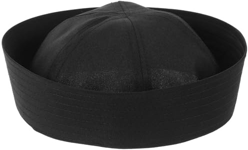 KOMBIUDA Sombrero de Capitán Marinero Negro para Disfraz y Cosplay Diseño Cómodo y Elegante para Fiestas Actuaciones Escenario y Eventos Náuticos