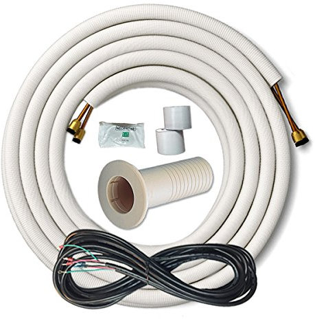 DuctlessAire - Premium Installation Kit 3/8-5/8 for Ductless Mini Split Air Conditioner Heat Pump Systems - Copper Line Set - Line Set Cover Kit for Mini Split - Ideal for HVAC Systems(25 feet)