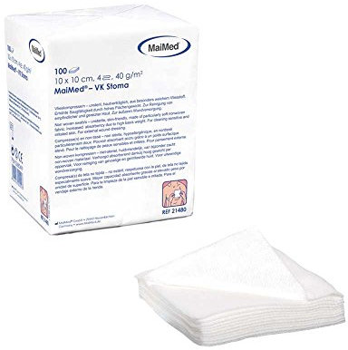 Maimed 21480 Verbände, Vlieskompressen Stoma, 10 cm x 10 cm (100-er pack)