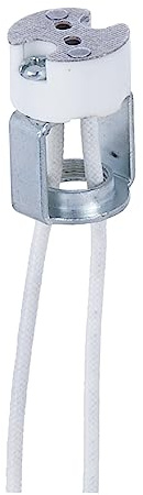 B&P Lamp® Casquillo halógeno bipin de porcelana, apto para G4, G5.3, GX5.3 y G6.35