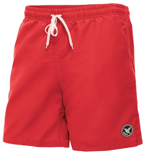 Ladeheid Costume Uomo Mare Lungo con Taschino, Medium Drawstring, Fodera in Rete, Costumi da Bagno, Boxer per la Spiaggia, la Piscina e Il Surf LA40-129 (Rosso, 4XL)