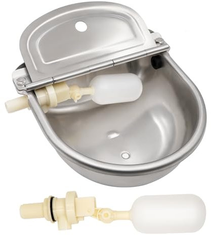 MUYIRTED Automatic Tränkebecken Aus Edelstahl, Pferdetränke Mit 2 Schwimmerventil 1/2 Zoll, Wassertränke Für Hunde, Rinder, Schafe, Hühner Tränke