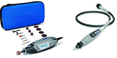 Dremel 3000 Outil Rotatif Multifonction 130W avec 15 Accessoires et 1 Sac & Arbre Flexible Dremel 225 pour Rallonger et Atteindre - Adaptateur à Arbre Longueur pour Outil Multifonction Rotatif