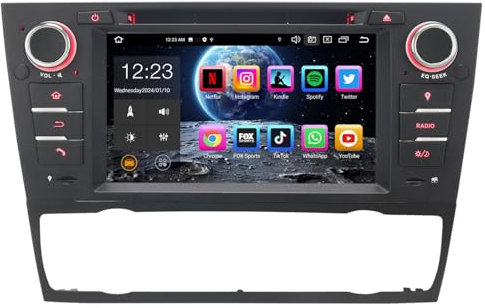 Erisin 8-Core 4GO RAM+64GO ROM Android 14 Autoradio pour BMW Série 3 E90 E91 E92 E93 M3 7 Pouces Lecteur GPS Multimédia Stéréo Dab+ CarPlay Android Auto Bluetooth WiFi DSP TPMS OBD USB