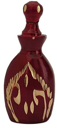 Sharvgun Beautiful Surma Dani Pure Brass And Crafted Eyeliner Pot Kohl Surma-Dani Crafted Decorative Islamic Surma Holder Make Up Accessoriese-2.2 Tall Maroon