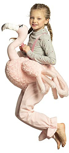 narrenkiste B88079 rosa Kinder Junge Mädchen Flamingo-Vogel Kostüm Plüsch-Reittier Reitflamingo