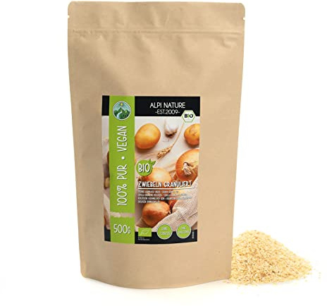 Alpi Nature Lökgranulat BIO 500g, Torkad Granulerad Lök, Ekologiska Lökgranulat, Lök Granulat