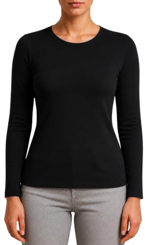 Valko Camiseta Termica Mujer Manga Larga – Camiseta Interior Suave y Elástica con Interior Afelpado – Ropa Termica Mujer Invierno