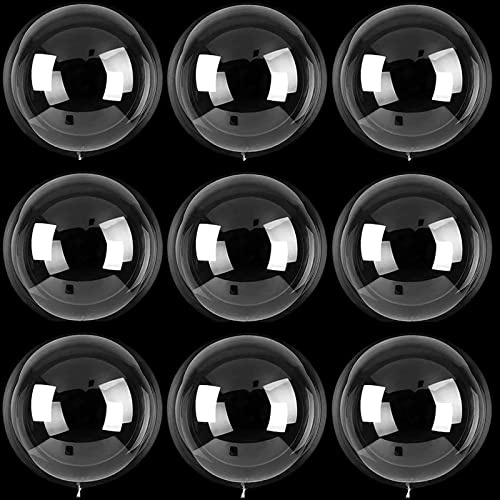 10 stycken genomskinliga Bobo-ballonger YUTOU runda ballonger latex helium ballonger jumbo boboboklara ballonger för bröllop festivaler födelsedagsfestdekoration (60 cm)