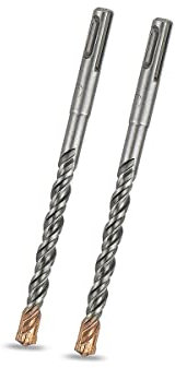 Meccion Broca SDS Plus para Martillo, 10mm x 160mm x 2pcs, Professional Brocas Hormigon con 4 Filos de Corte - Para Hacer Agujeros en el Hormigón, Piedra, Granito, Ladrillo, Mampostería