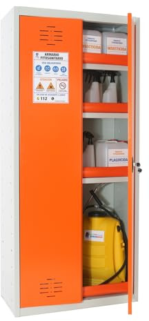 SimonRack Armoire phytosanitaire homologuée, métal, Gris, 1800 x 800 x 400 cm