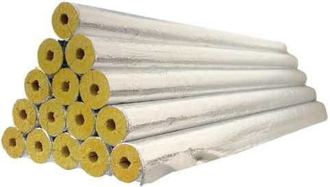 Isolation des tuyaux en laine de roche WLG 0,037 en aluminium laminé, différentes tailles (22/20 mm - 1 m)