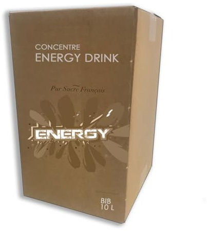 Générique - Concentré d'Eau Énergisante - 10L pour Machine à Boissons/Fontaine à Soda/Post Mix - Naturelle, Sucre 100% Francais, Caféine Naturelle