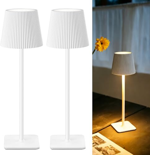 LuminexDesigns Lampada da tavolo senza fili 2 pezzi Bianco VELA TL02