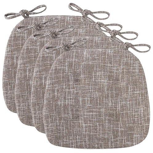 Set of 4 Kitchen Chair Cushions 43x41x35cm Comfortable Washable Seat Pads with Ties Soft Upholstered Dining Chair Cushions (20# 4pcs)