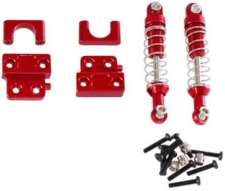 SZLIFE Ammortizzatore Posteriore RC, Set di sospensioni, Accessori Fai da Te 1/12 per Modello di cingolato MN82 LC79, Parti di Ricambio per Veicoli RC, Rosso