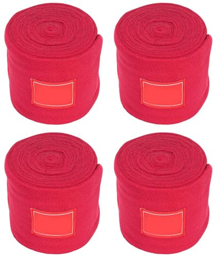 Fockety 4st Horse Ben Wraps, Längd 118.11in, Bredd 3.94in Polyester Förtjockar Skyddande Poloomslag för Hästar, Hästbenbandage Stabila Förnödenheter (Röd)