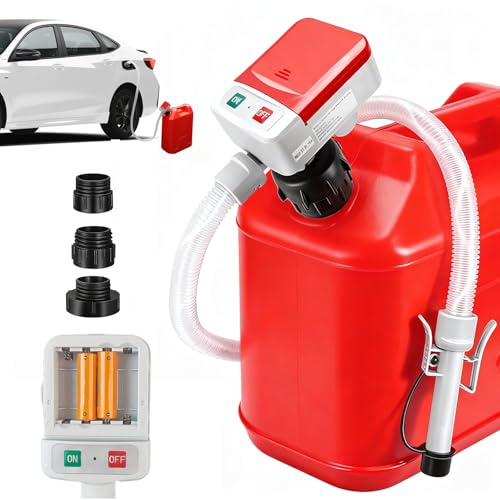 Bomba de combustible HOSPAOP, eléctrica, con parada automática, para bidones de gasolina, diésel y aceite, roja, de 20 litros, ABS