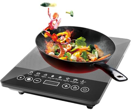 Placa de Inducción Portátil - Placa de Inducción Portátil 110V-220V | Electrodoméstico de Cocina para Cocinar en Casa, Dormitorio, Viajes, Exteriores, Apartamento y Comercio