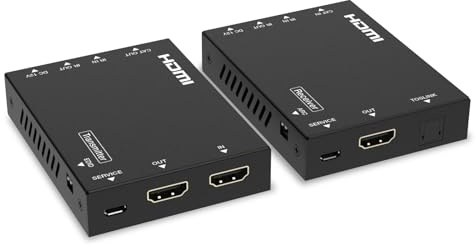 FeinTech HX230 HDMI 2.0 Over LAN-förlängare 4K 60Hz via 70 m Ethernet-kabel med ljudextraktor (Optical)