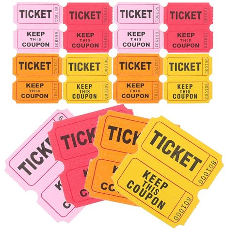 MERRYHAPY Billets de Tombola Roses Numérotés en Rouleau de 400 pour Collectes de Fonds, Fêtes Scolaires et Jeux de Carnaval Divertissants