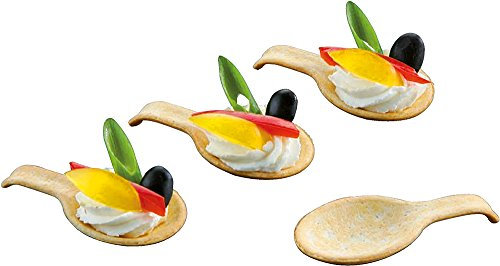 BATANIA 84 x Essbare Löffel, neutral | Fingerfood & Dessertlöffel aus Blätterteig | Nachhaltig, plastikfrei & knusprig | Länge 7,5 cm – ideal für Häppchen & Mini-Desserts