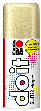 Marabu 21075006584 - Do it Glitter gold, Colorspray auf Acrylbasis, styroporfest, sehr schnell trocknend, transparent mit faszinierenden Glittereffekten, lichtecht, 150 ml Sprühdose