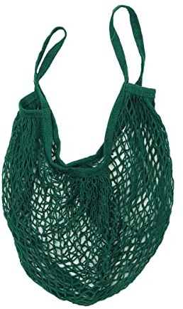 Fackelmann 682991 Sac de Course, Filet de Course en Coton, Coton, Vert, 38 x 32 cm