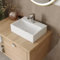 Affine® 400 x 300mm Bathroom Countertop Vanity Wash Basin Ceramic Sink, Rectangular 1 Single Tap Hole, White Vessel Cloakroom Sinks