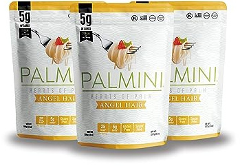 Palmini Angel Hair Pasta | Low-Carb, Low-Calorie Hearts of Palm Pasta | Keto, Gluten Free, Vegan, Non-GMO, Plant Based, Healthy Noodles | As seen on Shark Tank | (12 Ounce Pouch-Pack of 6)