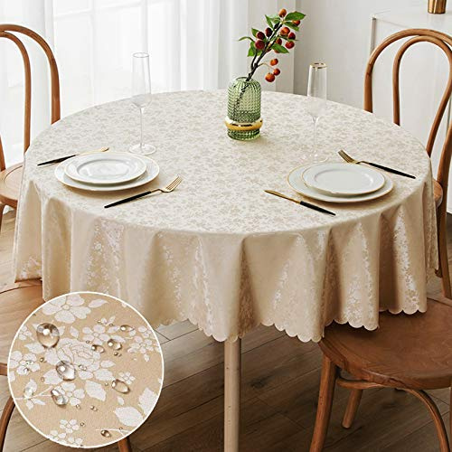 Smiry Round Waterproof Heavy Duty Vinyl Tablecloths, 70 x 70 Inch