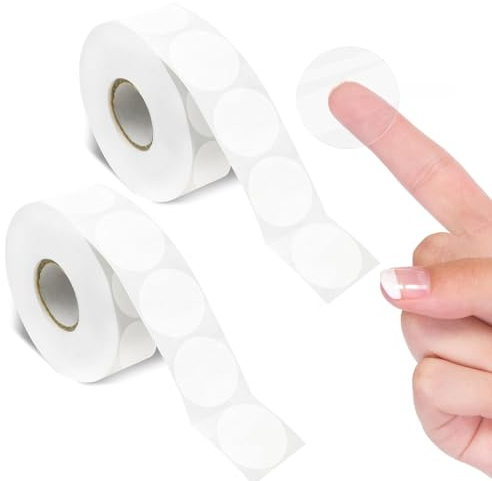 Norhogo 1000 Adesivi Rotondi,Etichette Adesive Trasparenti Rotonde per Chiusura Confezioni, per Confezione Regalo Rotonda Tenuta Artigianato Busta 25mm
