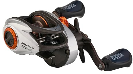 Abu Garcia Revo 5 mulinelli da pesca a basso profilo, posizione con impugnatura sinistra, telaio in carbonio C6 e corpo asimmetrico, resistenti e leggeri