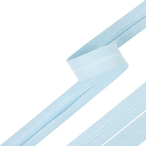 Bias Binding Tape for Sewing, Bias Tape, Bunting Tape, 20mm Single Fold, 100% Cotton, 30 Colours (Light Blue)