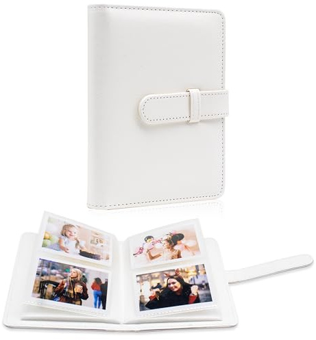 64 Pockets Photo Album Book for 2x3 Inch Film - Mini Small Albums for Fujifilm Instax Mini Instant Camera, for Polaroid Hi-Print Pictures, Kpop Photocard Holder Binder (White)