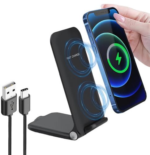 Qi - Cargador inalámbrico de 15 W para Samsung Galaxy S25 Ultra, S24 Plus, S23 FE, S22, S21, S20, S10, Google Pixel 9, 8 Pro, 7a, 6 XL, iPhone 16, 15, 14, 13, 12, 11