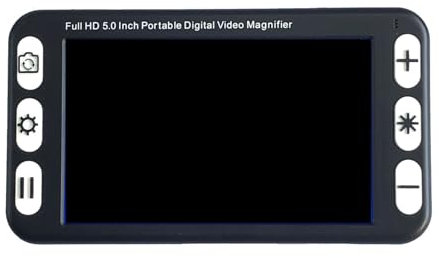 Lente d'ingrandimento digitale, ausilio di lettura elettronica da 5 pollici, obiettivo della fotocamera da vicino e da lontano, ingrandimento 2X-48X, per persone ipovedenti e anziani,Black