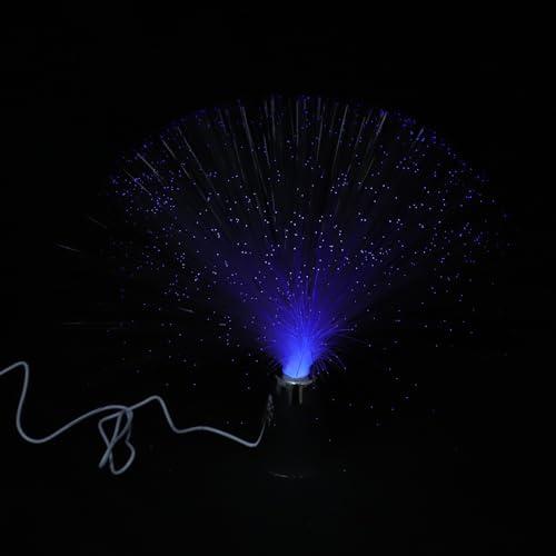 SMASOLO Lampada da Comodino in Plastica Argento Luce Notturna LED Portatile e Soffusa per Decorazioni da Tavolo in Fibra Ottica e Atmosfera Rilassante