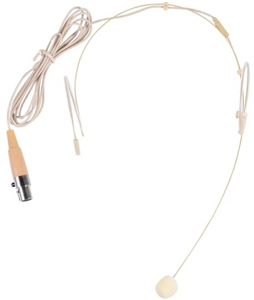 LOLIPPYY Microfono Archetto Color Beige Connettore Xlr a 3 Pin, Asta Orientabile e Struttura Pieghevole, Leggero, per Spettacoli e Lezioni