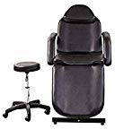 Black Color Facail Table Bed Chair for Beauty Salon Massage Waxing Makeup Include One Stool in Free