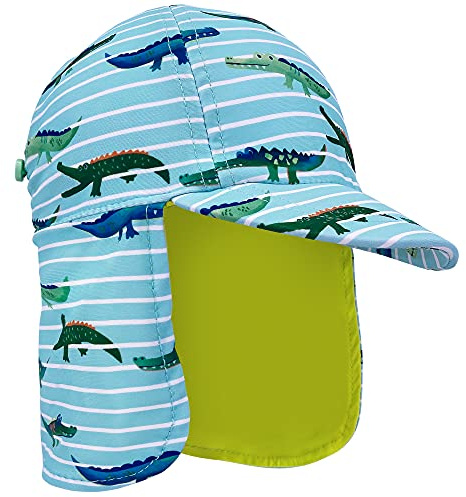 Niños Legionarios Sombrero, UPF 50+ Proteccion Solar Gorra de Baño Sombrero de Solapa en Patrón de Dinosaurio para Niños