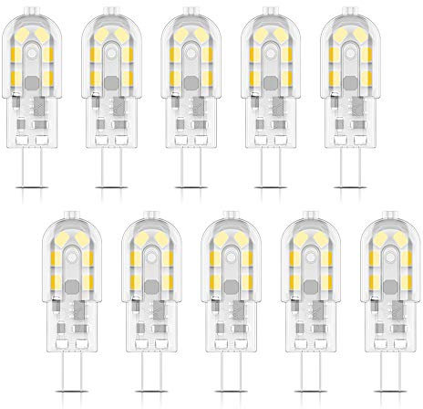 Ziefgn 10X G4 LED Leuchtmittel 2W Lampen Warmweiß 3000K 12 SMD 2835LEDs 200LM Birnen Äquivalent zu 20W AC/DC12V