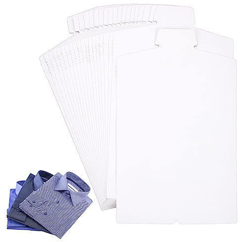 BENECREAT 20 PZ Inserti per Camicie In Cartone Bianco, Forma Pieghevole per Imballaggio, Inserti per Camicie per Magliette per Artigianato Fai-Da-Te e Imballaggi, Organizzare,35.8x20.4cm