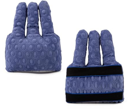 Finger Separator Hand Contracture Cushion Palm Grip Hand Protector With Double Elastic Bands On Back For Finger Rehabilitation Training Aid Elderly Adult Patient Bedridden (Purple)