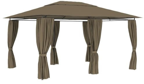 Home Outdoor OthersGarden Festzelt mit Vorhängen 4x3m Taupe 180g/m