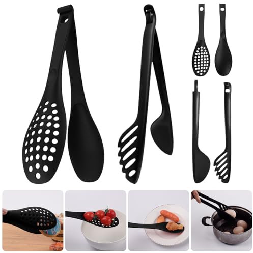 Bncxdc Küchenzange, 2 Stück Nudelzange, abnehmbare Spaghettizange, hitzebeständige Grillzange, Nudel Brot Salat Zange, Lebensmittel Servierzange für Küche Kochen Backen Werkzeuge