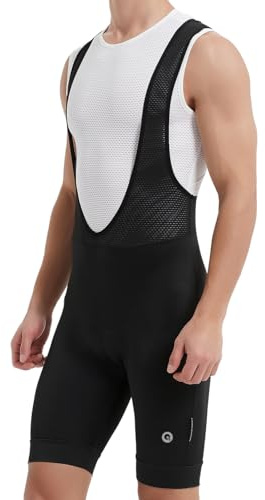 qualidyne Men's Cycling Bib Shorts 4D Padded Breathable Road Bike Bibs Biking Bicycle Shorts Black