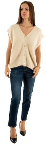 ONLY Onlazu SL Button V-Neck Waistcoat Knt, Conchiglia, S Donna