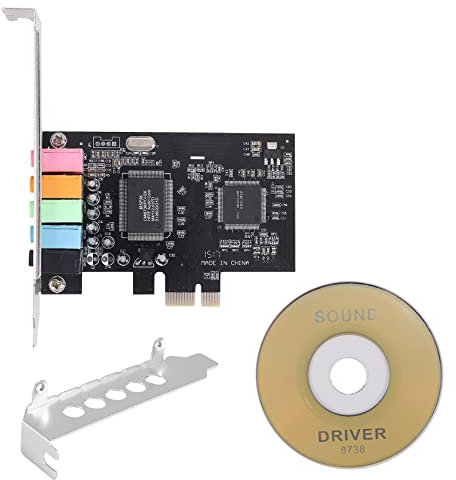 Asyduey PCIe Sound Card 5.1, PCI Express Surround Card 3D Stereo Audio with High Sound Performance PC Sound Card CMI8738 Chip