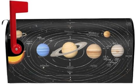 Exploring The Solar System Print Mailbox Cover Durable Oxford Cloth for American Standard & Large Size Mailboxes